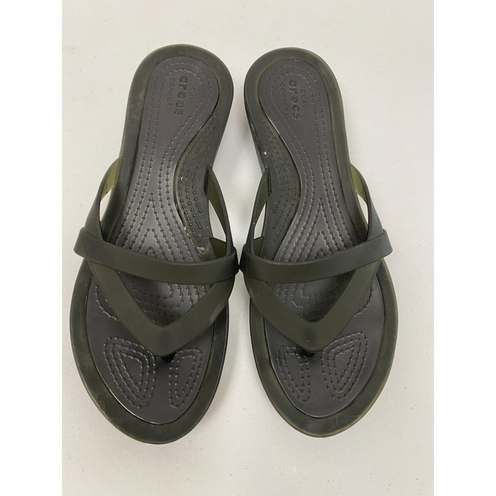 crocs black slides sandals size 7 women - Picture 3 of 7